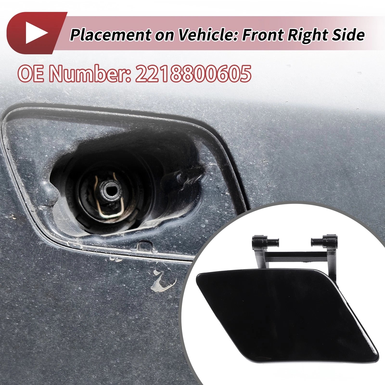 Bumper Headlight Washer Nozzle Cover Cap for Mercedes-Benz W221 (2007–2013)