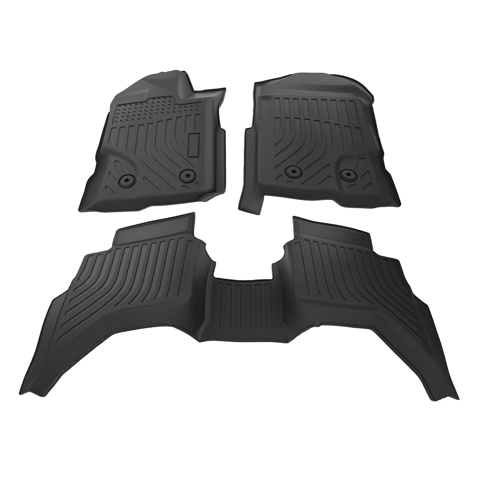 All Weather Floor Mats for Ford Ranger SuperCrew Cab (2019–2023) TPE Rubber