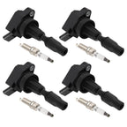 Set of 4 Ignition Coils & Spark Plugs for Hyundai Kia Forte Optima Soul (2010–2019)