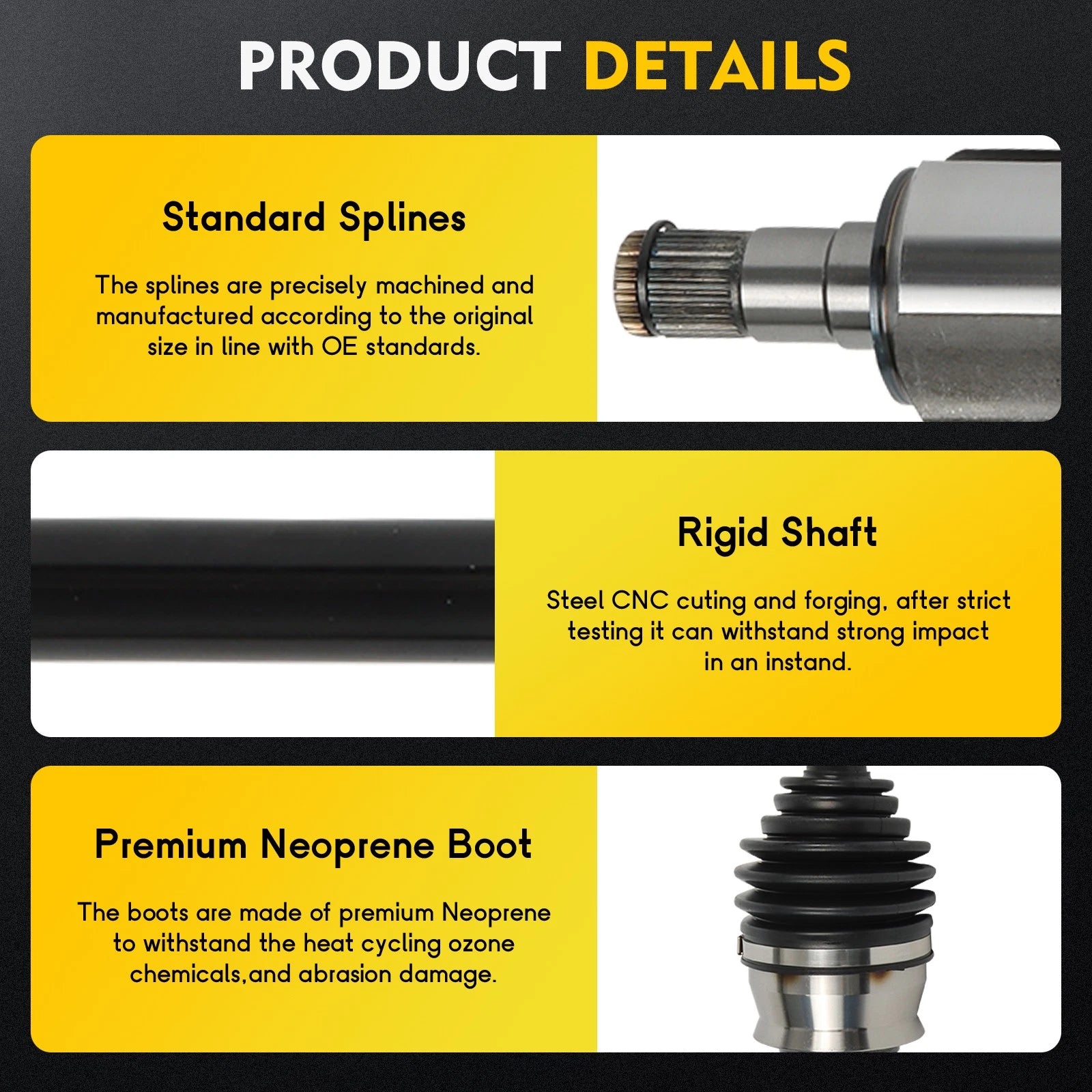 Front Driver CV Axle Assembly for Fiat 500 (2012–2016)