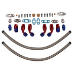 Twin T3 V Band Turbocharger Kit with BOV, Intercooler, Pipes, Oil Lines