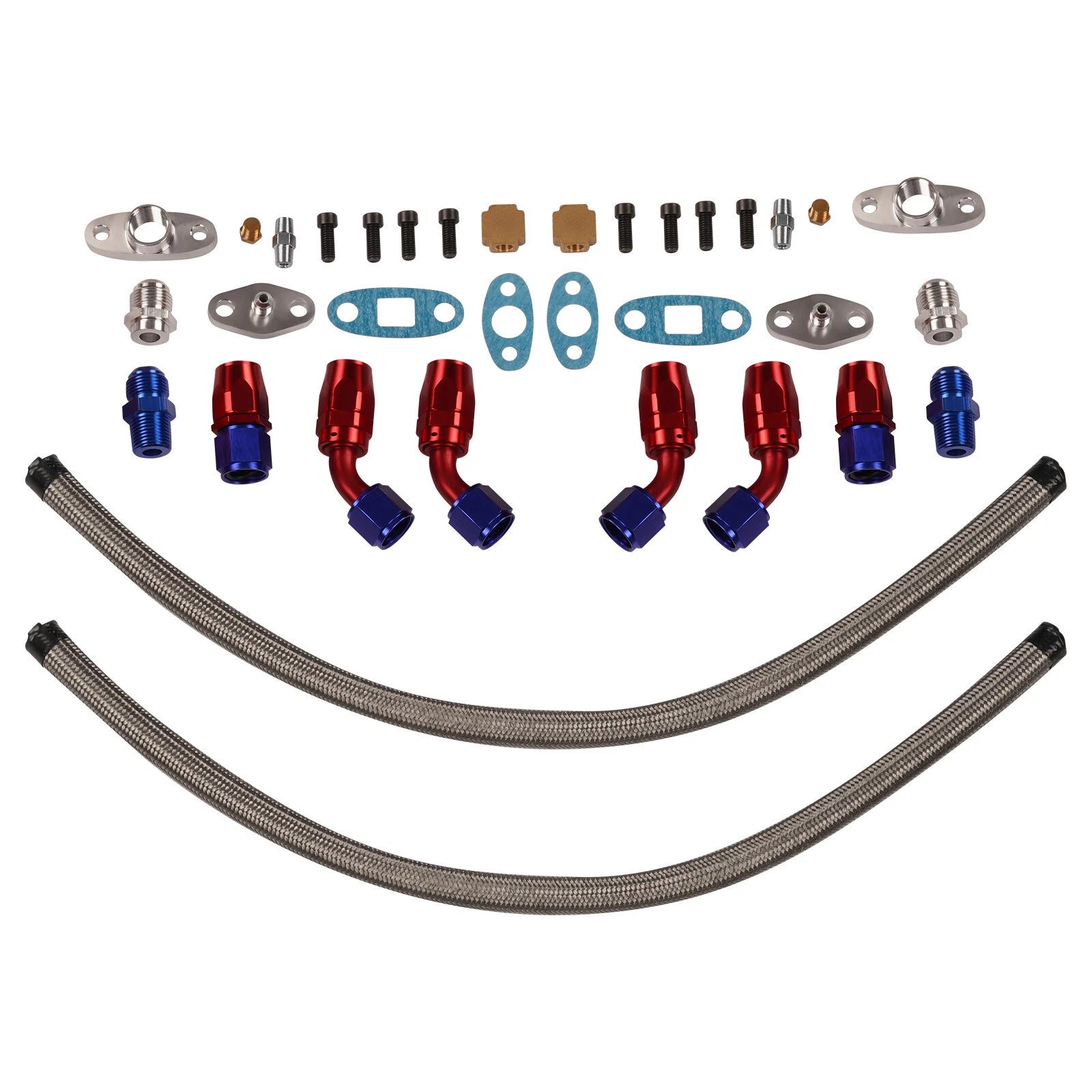 Twin T3 V Band Turbocharger Kit with BOV, Intercooler, Pipes, Oil Lines