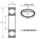 Deep Groove Ball Bearing 6817VV for Scooter Skateboard Wheel (P0 85x110x13mm)