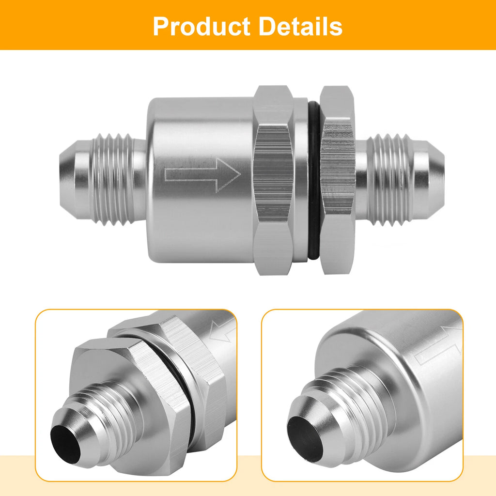 6 AN to AN6 Flare Inline Check Valve for Universal Applications