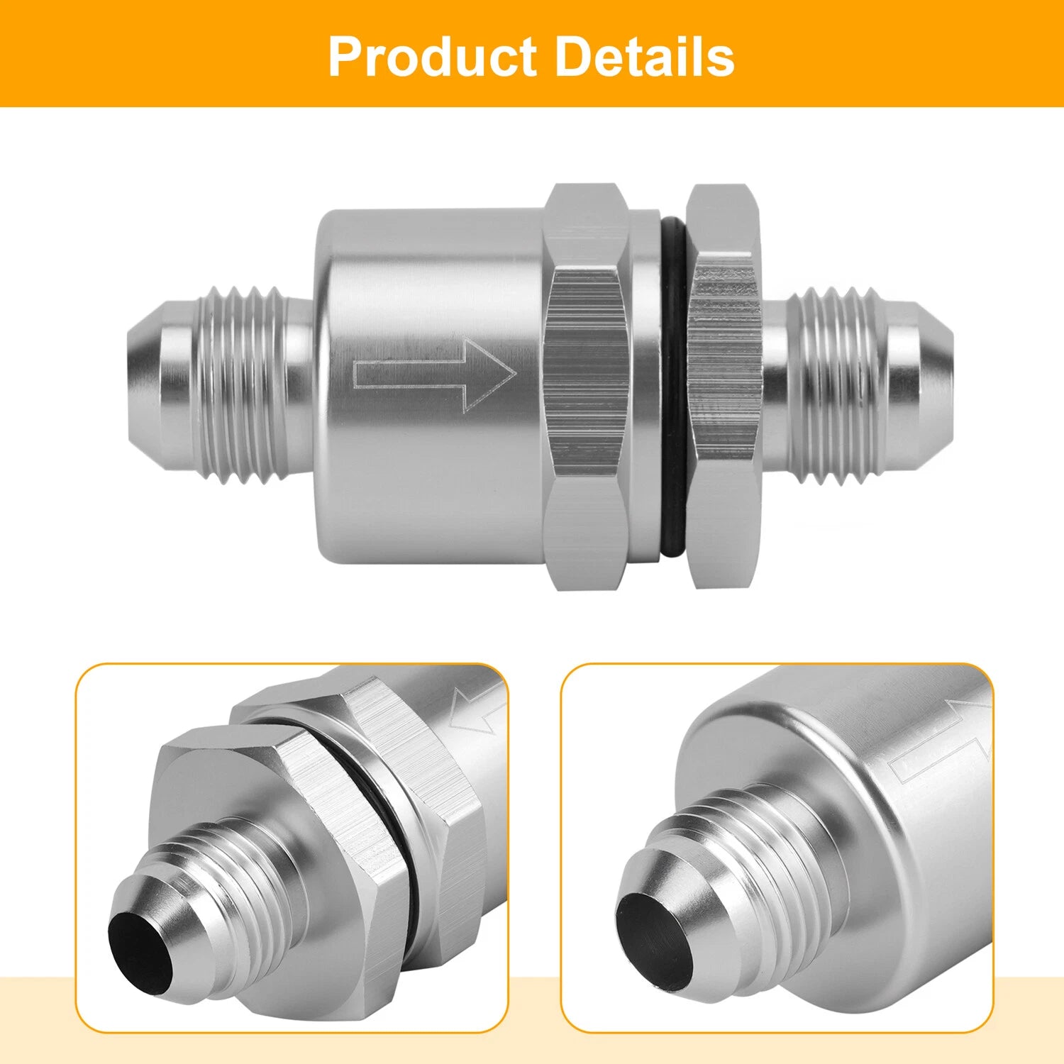 6 AN to AN6 Flare Inline Check Valve for Universal Applications