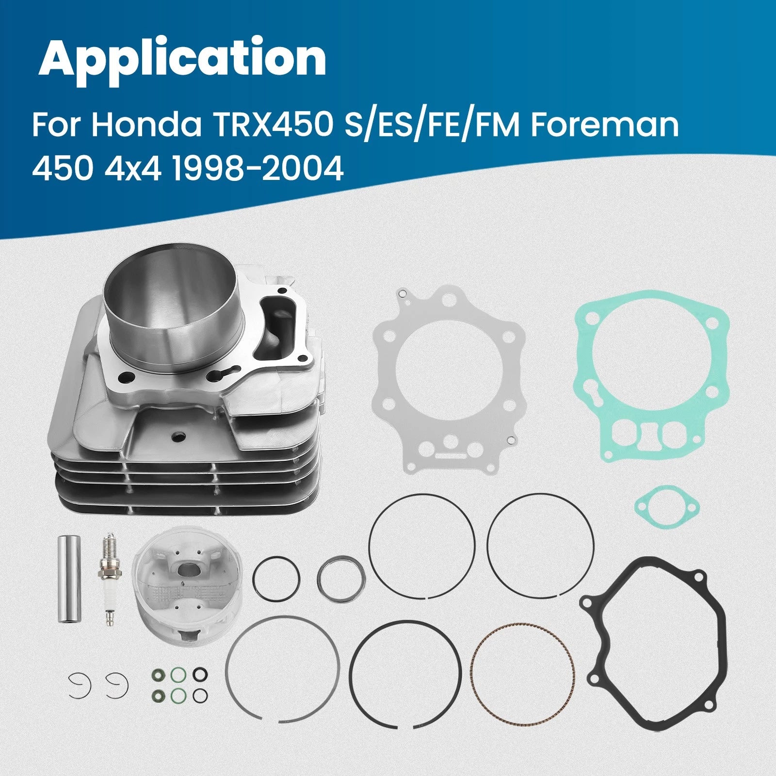Piston Gasket Top End Kit for Honda Foreman TRX450 1998–2004