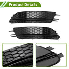 1 Pair Front Fog Light Grill for Audi A6 C7 (2012–2015) No. 4G0807681F Black