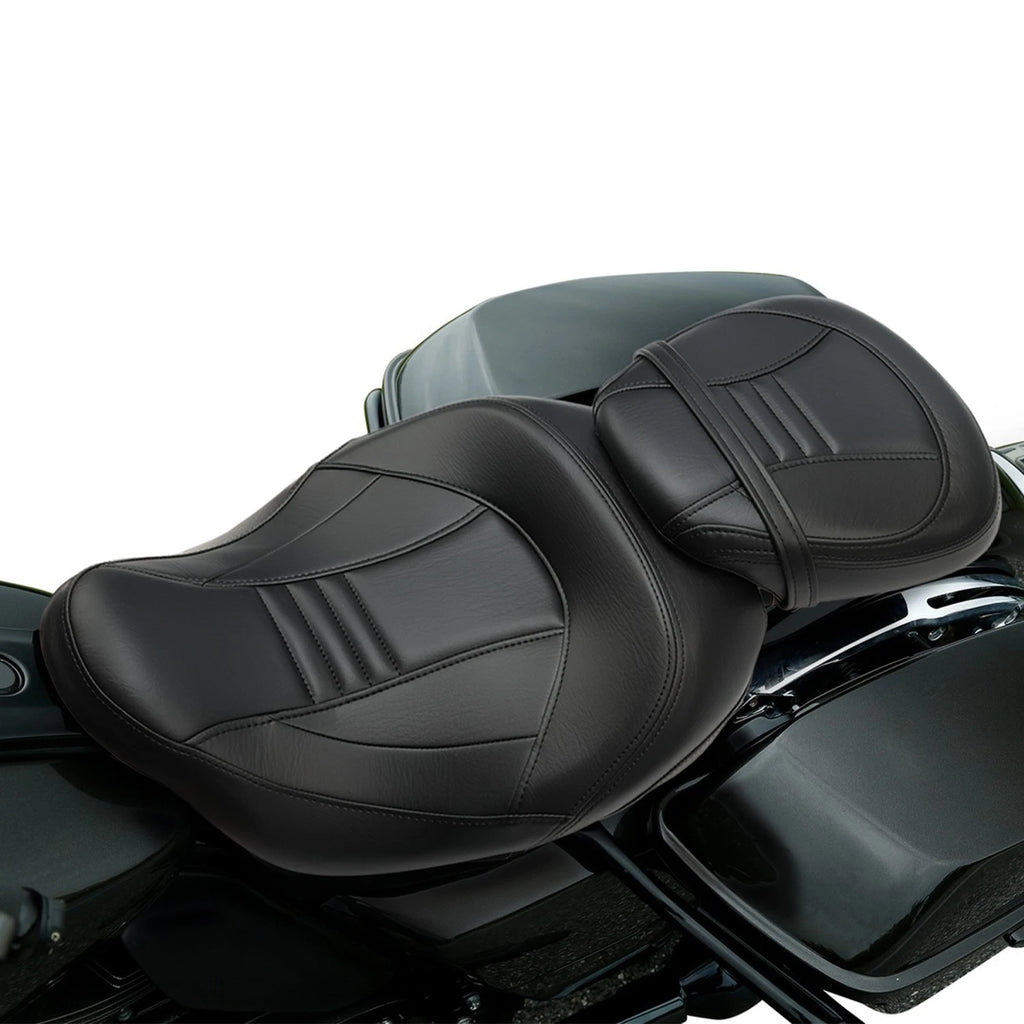 Black Driver & Passenger Seat for Harley Touring Road Glide (2009–2023)