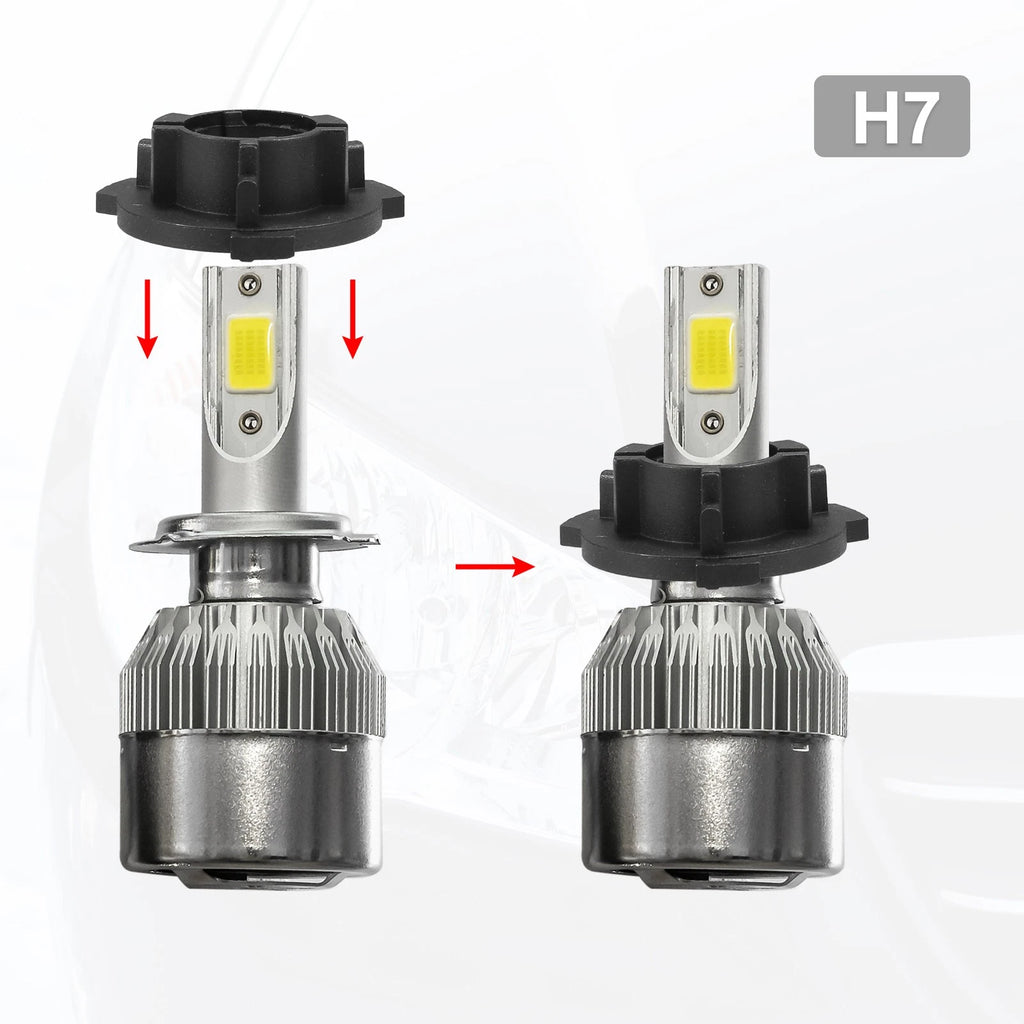 Set of 2 H7 LED Headlight Adapter Bases for Volkswagen Tiguan (2015) 767153235788