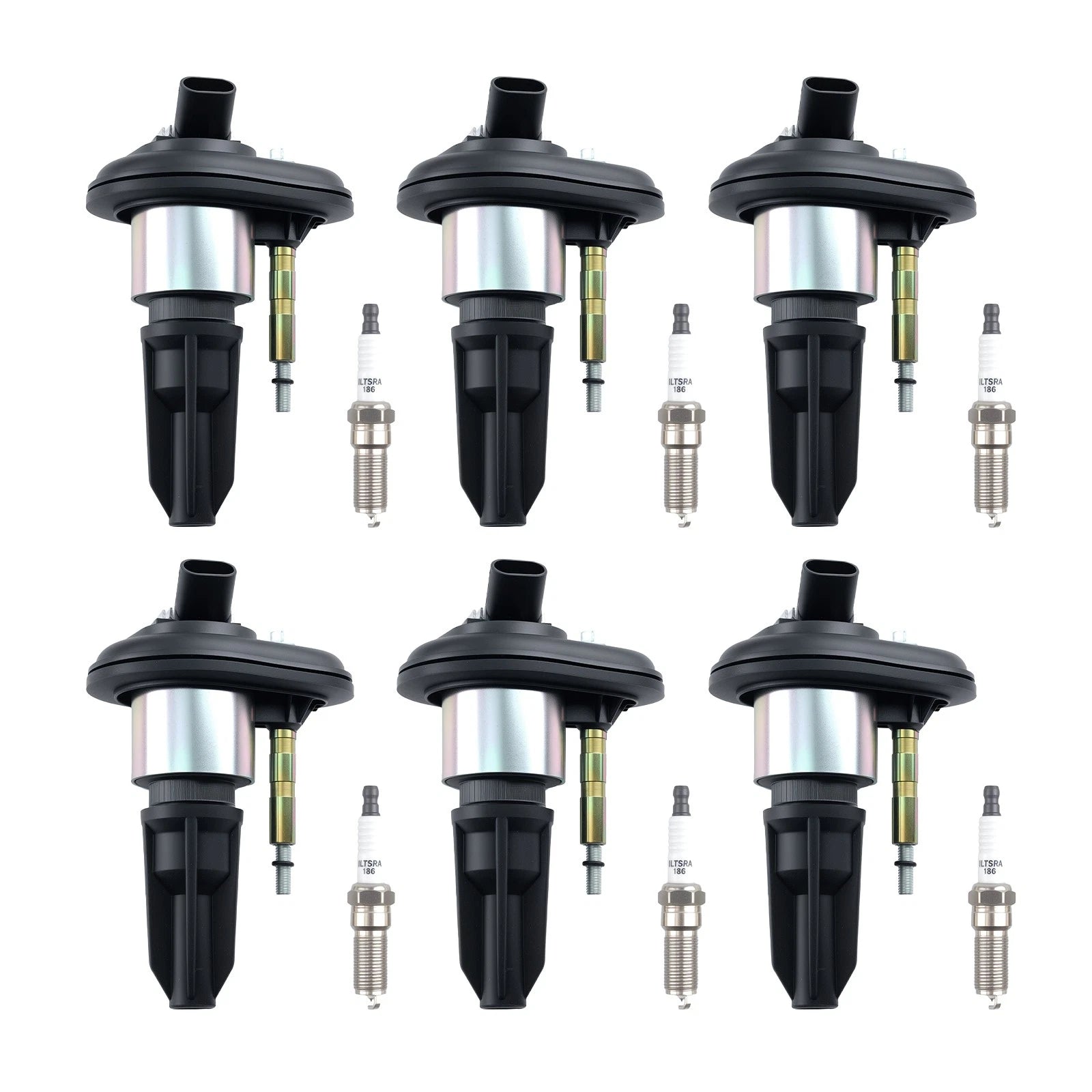 6X Ignition Coil and Spark Plug Set for Chevrolet Colorado Trailblazer (2002–2006)