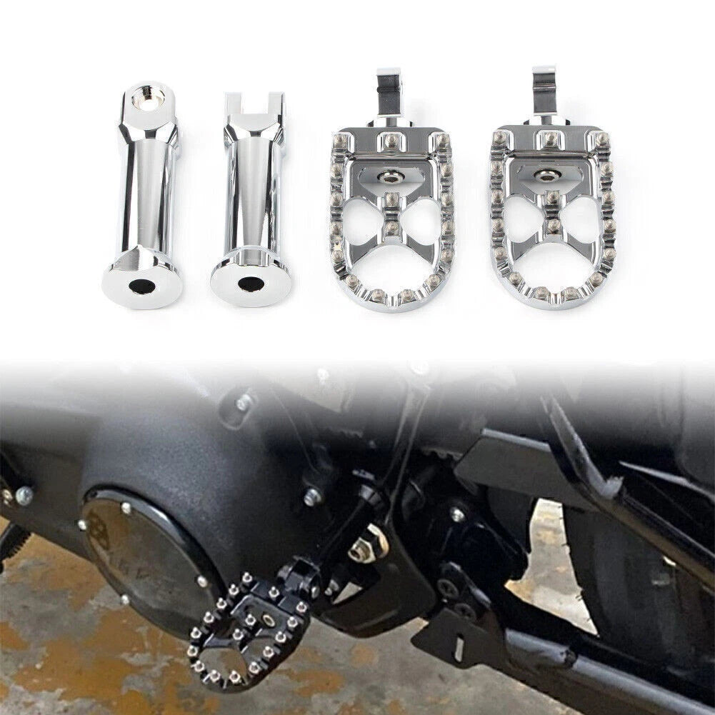 Chrome Rear Passenger Foot Pegs with Bracket for Harley Softail Street Bob (2018–2020)