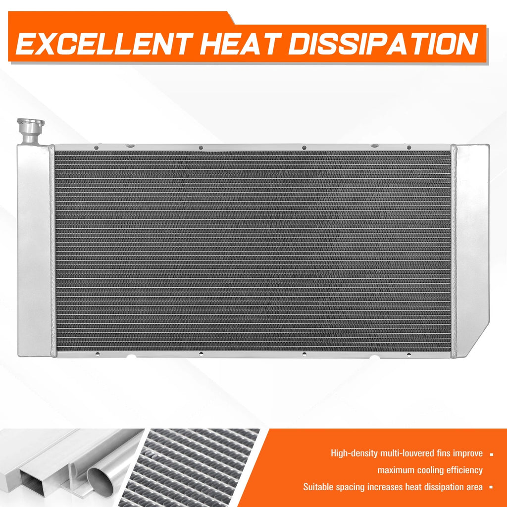 3-Row Aluminum Cooling Radiator w/Fan Shroud for Chevy GMC C/K (1994–2002)