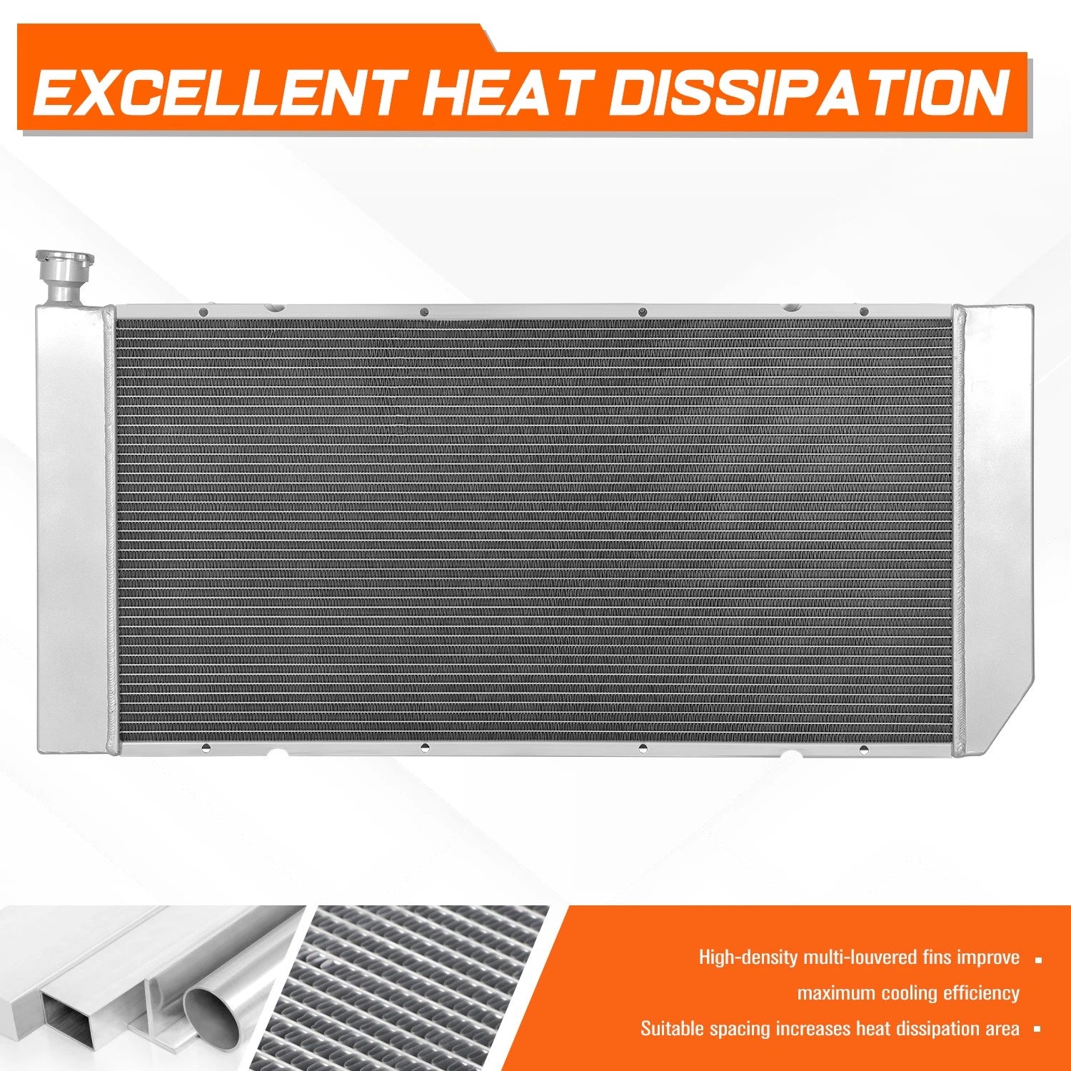 3-Row Aluminum Cooling Radiator w/Fan Shroud for Chevy GMC C/K (1994–2002)
