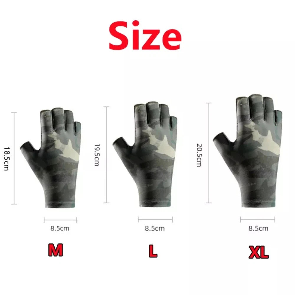 Fishing Gloves for Unisex (UPF 50+, Fingerless, Non-Slip Grip)