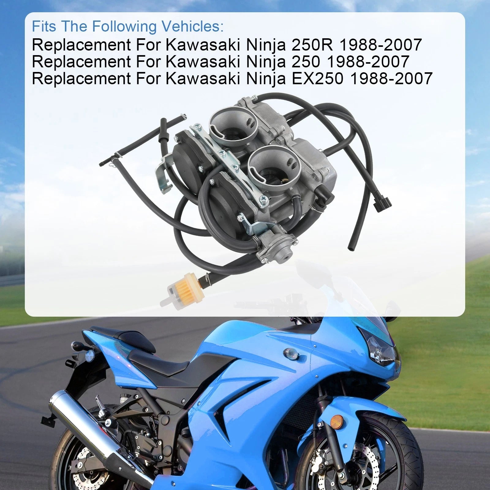 Carburetor for Kawasaki Ninja 250R EX250F (1988–2007)