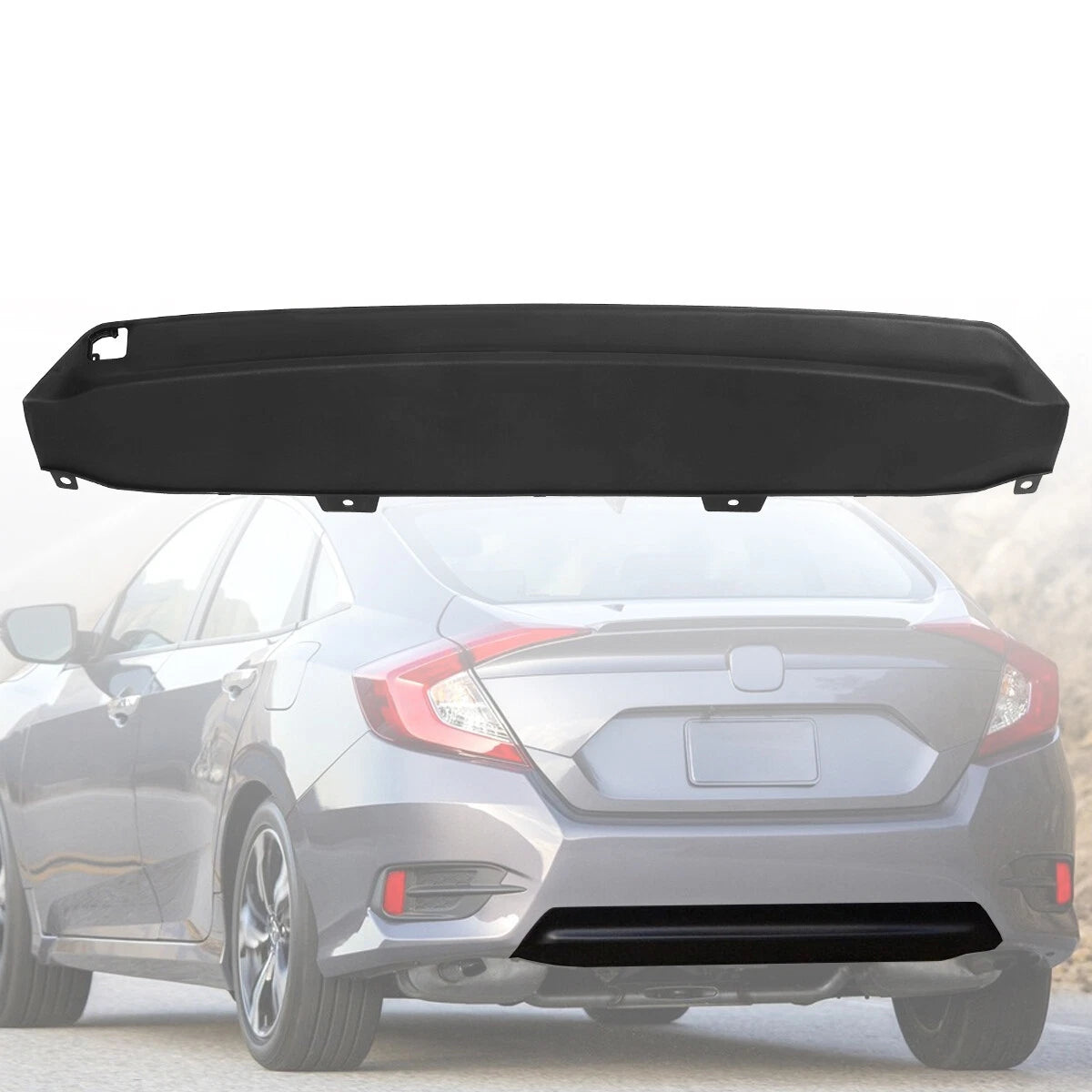 Valance for Honda Civic (2016–2018) Black Rear Bumper Cover Garnish