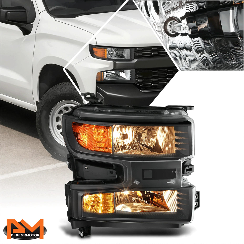 Right Side Headlight for Chevy Silverado 1500 LTD (2019–2022) Black Clear