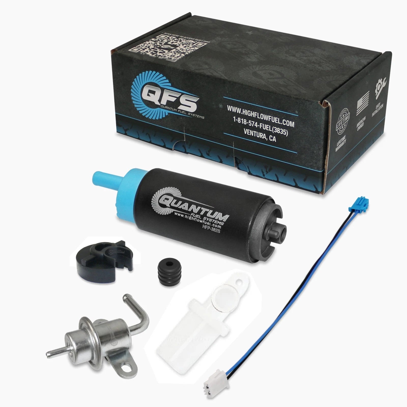 QFS Marine Fuel Pump + Regulator + Strainer for Yamaha 150 HP (2004–2021) 63P-13907-00-00