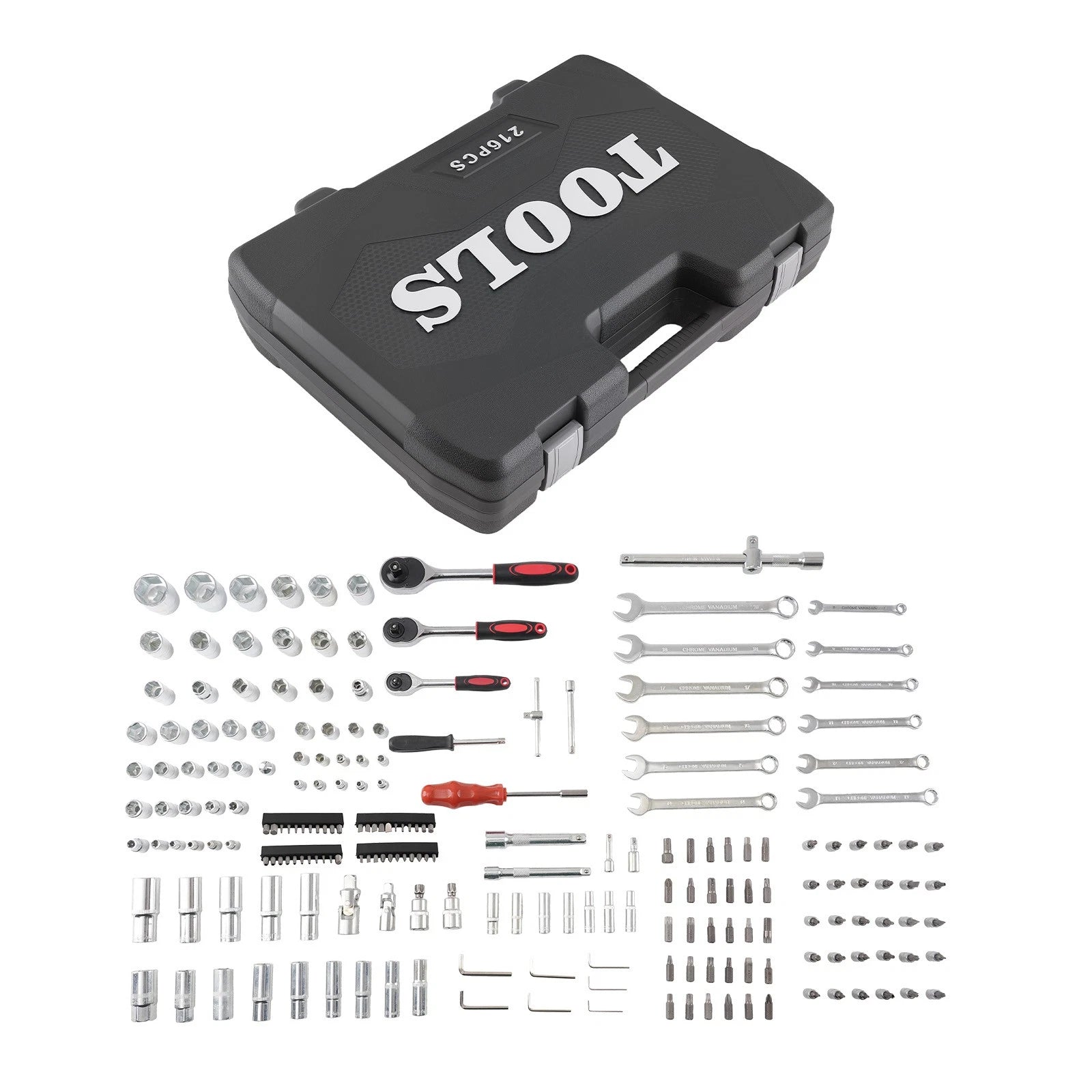 216PCS Ratchet Socket Set for Mechanic Tool Kit with Blow Case
