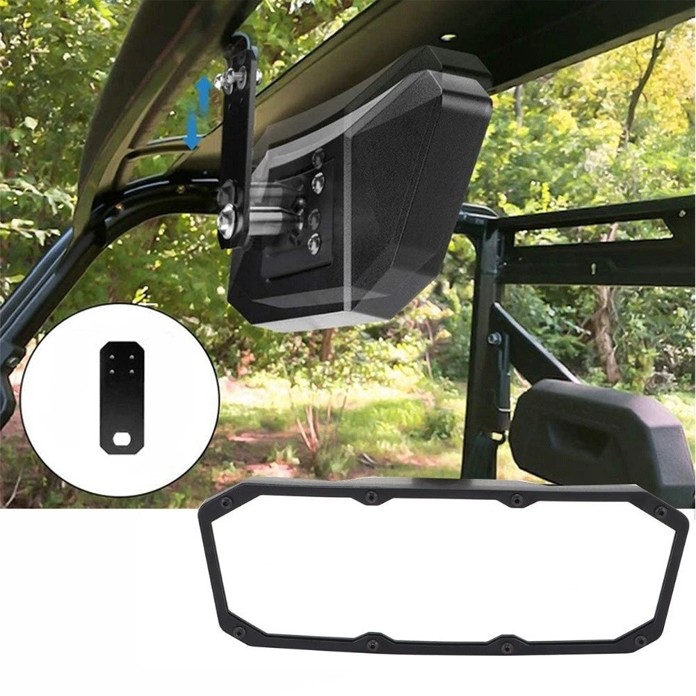 Rear View Mirror for Boats UTVs Cars Dual Purpose Black 31.5x12.5x12.6cm