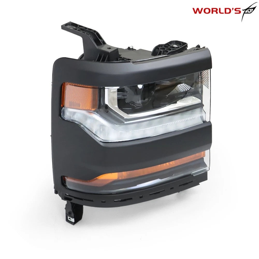 Headlight for Chevy Silverado 1500 (2016–2018) HID/Xenon LED Black Right