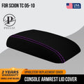 Console Lid Armrest Cover for Scion TC (2005–2010) - PVC Carbon, Purple Stitch