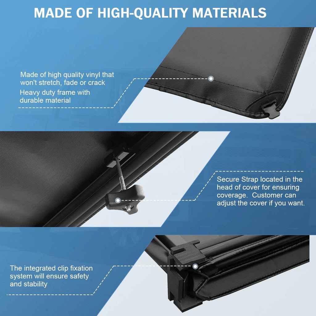 5.8ft 4-Fold Tonneau Bed Cover for Chevy Silverado/GMC Sierra 1500 (2007–2023)