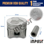 3X STD Piston Set 67mm for Kubota D782 (Part Numbers: STD)