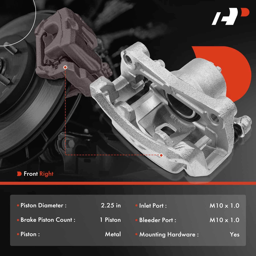 Front Right Disc Brake Caliper with Bracket for Nissan Sentra (2007-2019)