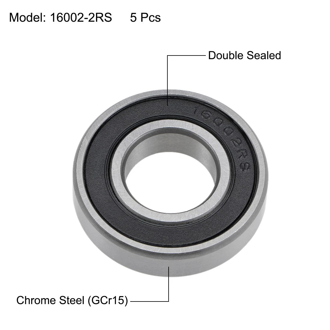 Set of 5 Ball Bearings 15x32x8mm Double Sealed Chrome Steel for Various Models