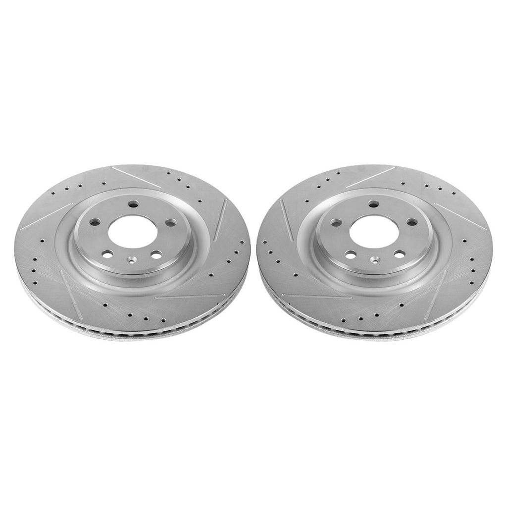 Set of 2 Powerstop Brake Discs for Audi A4 Quattro S4 A6 Q5