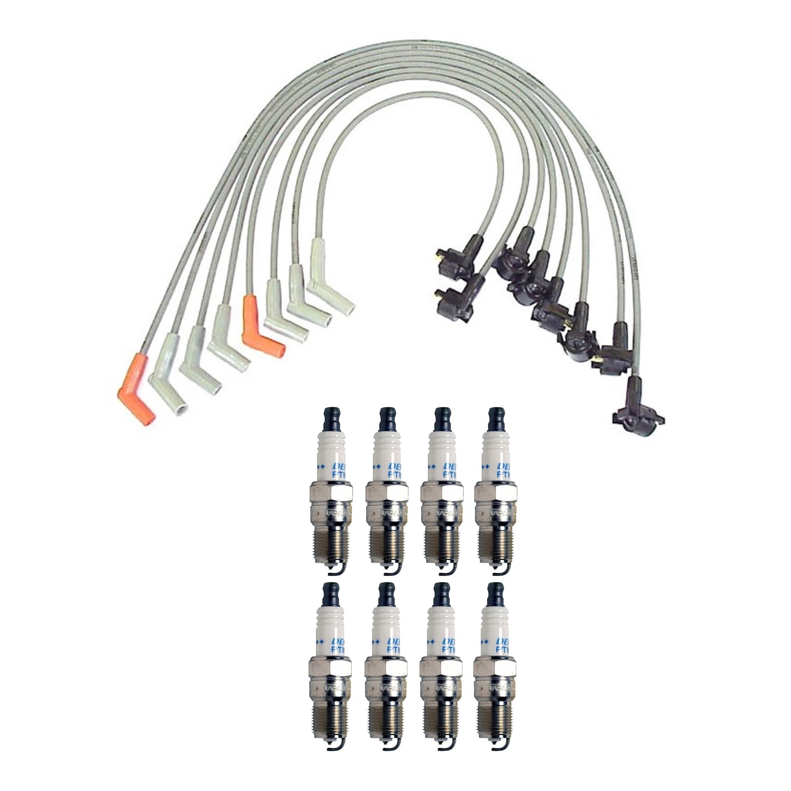 Denso Wire Set & 8 Double Platinum Spark Plugs for Ford Mercury 5.0 (0.05)