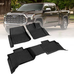 All-Weather Floor Mats Liners for Toyota Tundra CrewMax (2022–2025) TPE Rubber