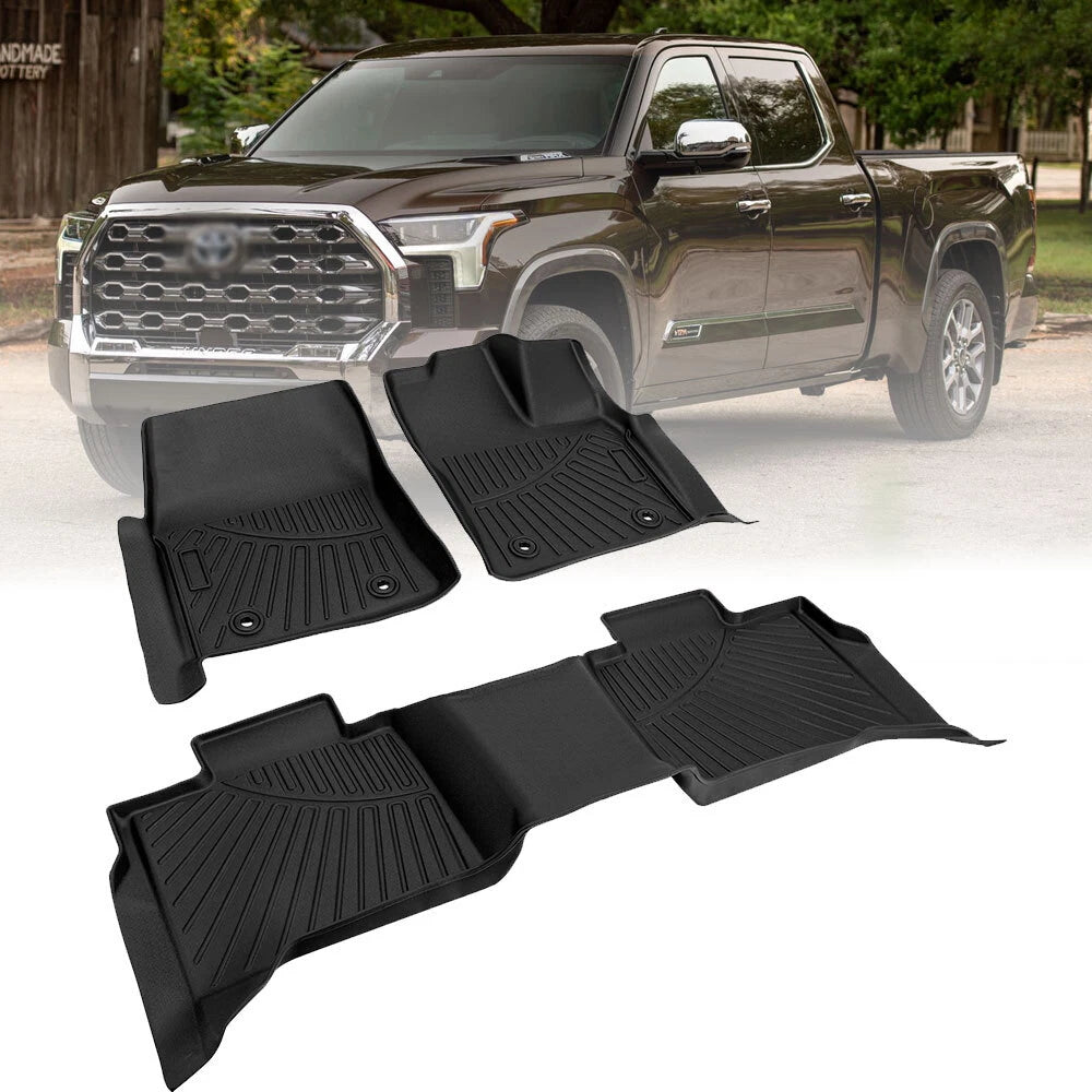 All-Weather Floor Mats Liners for Toyota Tundra CrewMax (2022–2025) TPE Rubber