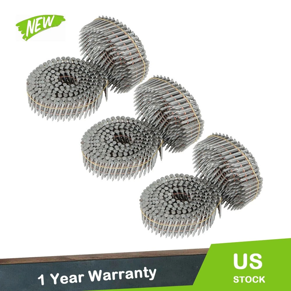 Set of 3600 Hot-Dipped Galvanized Ring Coil Siding Nails for Siding (N/A)