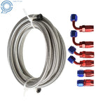 Set of 6 Braided Stainless Steel Fuel Line Hose Ends for Rotary Swivel