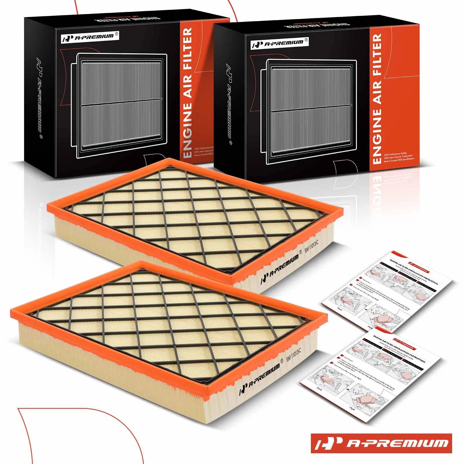2X Engine Air Filter for BMW X5 (2009–2014) L6 3.0L Flexible Panel