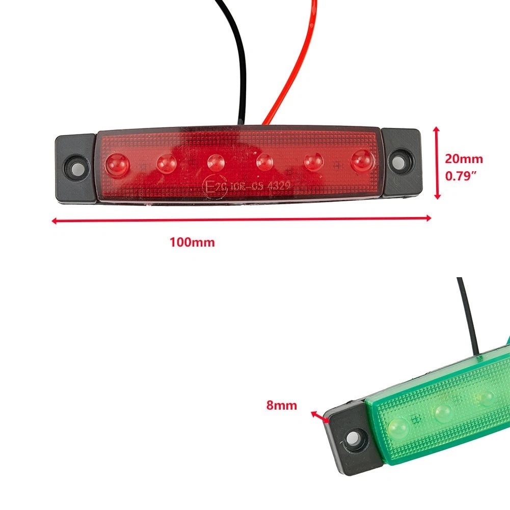 6LED Navigation Lights for Boat (DC12V) - Green & Red Starboard Lamps