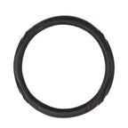 Steering Wheel Cover Carbon Fiber Pattern Red Stitching 15" for Universal Fit