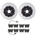 Brembo Front Brake Kit with Low-Met Pads & Drilled Disc Rotors for Audi RS4 (2007–2008)