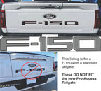 Tailgate Insert Letters Grey with Black Outline for 2021–2025 Ford F-150