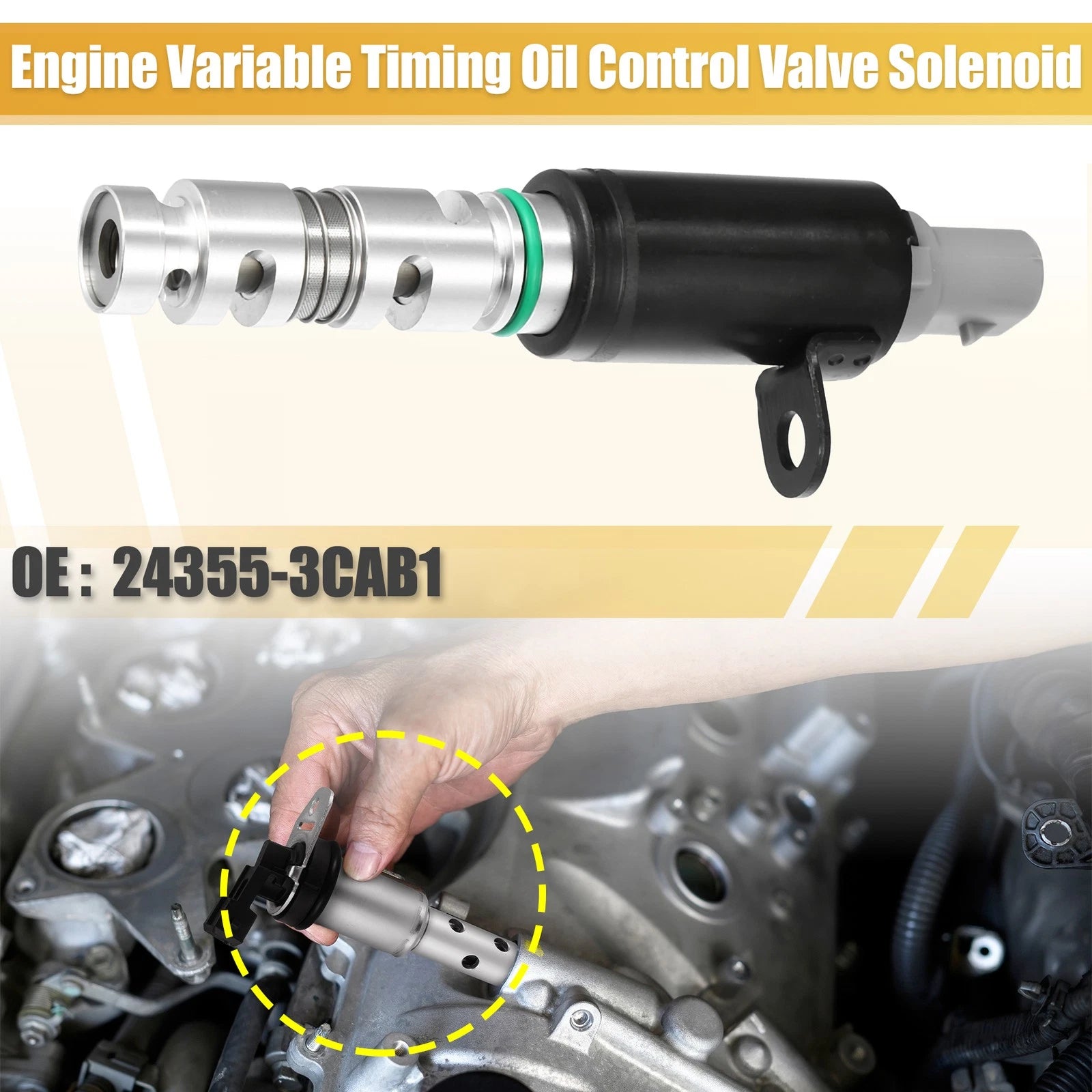 Camshaft Oil Control Valve VVT Solenoid 24355-3CAB1 for Kia Sedona (2006–2012)