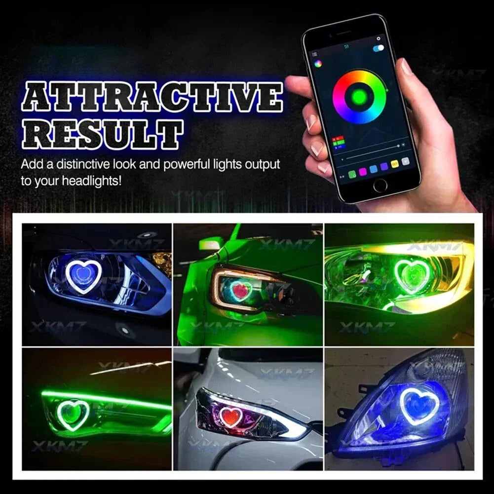 2 x Dynamic RGB Turning Signal Light Rings with High Brightness Design