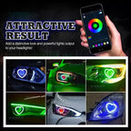 2 x Dynamic RGB Turning Signal Light Rings with High Brightness Design