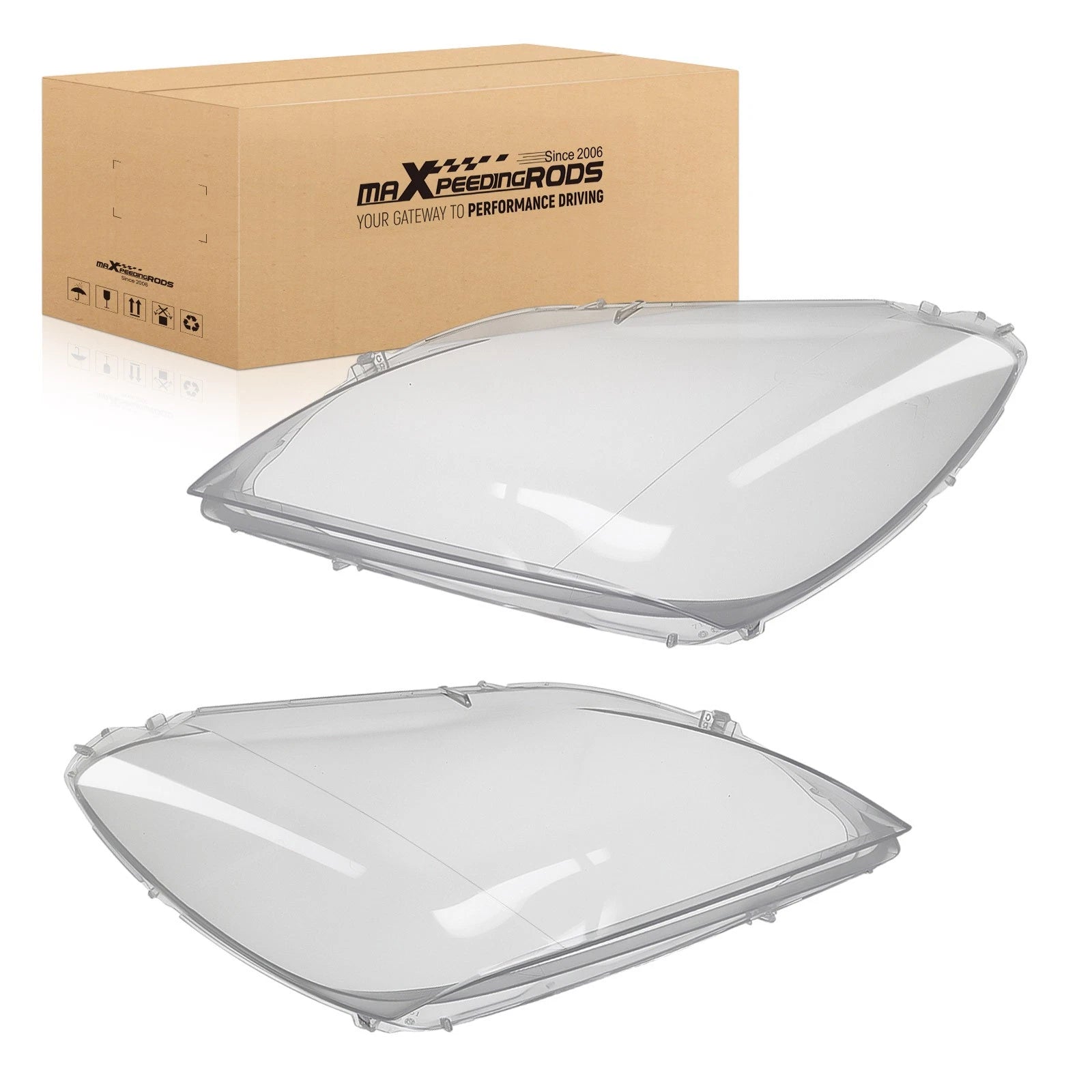 Front Headlight Lens Cover Pair for BMW 6 Series (2012–2015)