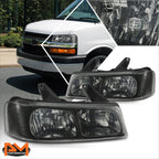 Set of 2 OE Style Smoked Lens Upper Headlights for Express/Savana 1500-4500 (2003–2024)