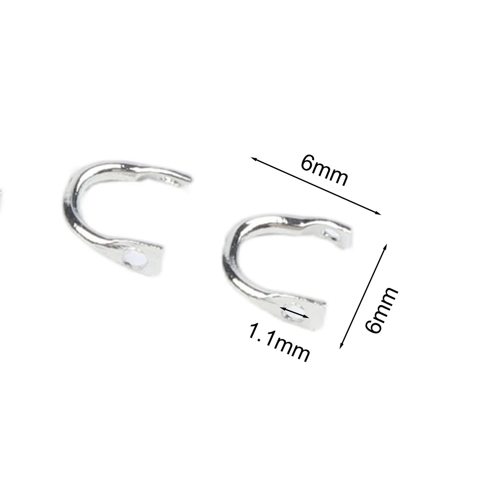 50pcs Brass Lure Spinner Rings U Shaped Buckle 6x6mm for Fishing Lures