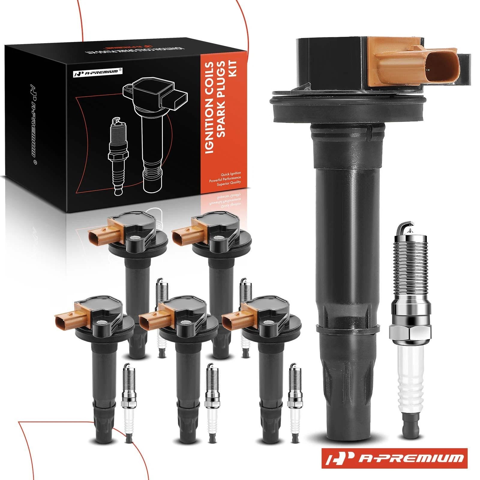 Set of 6 Ignition Coils & 6 Iridium Spark Plugs for Ford F-150 (2011–2016)
