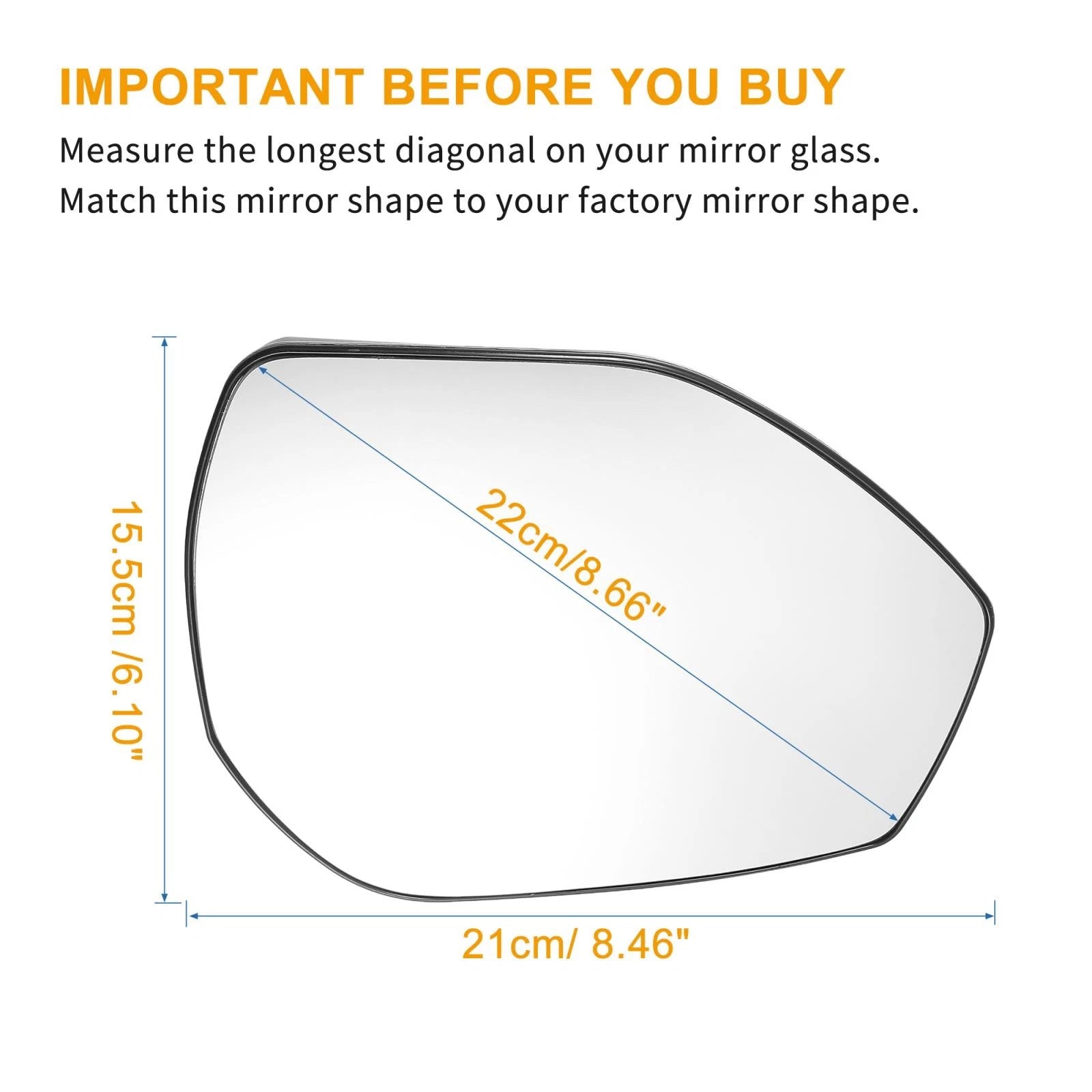 Heated Right Passenger Side Mirror Glass for Ford Explorer (2020–2022)