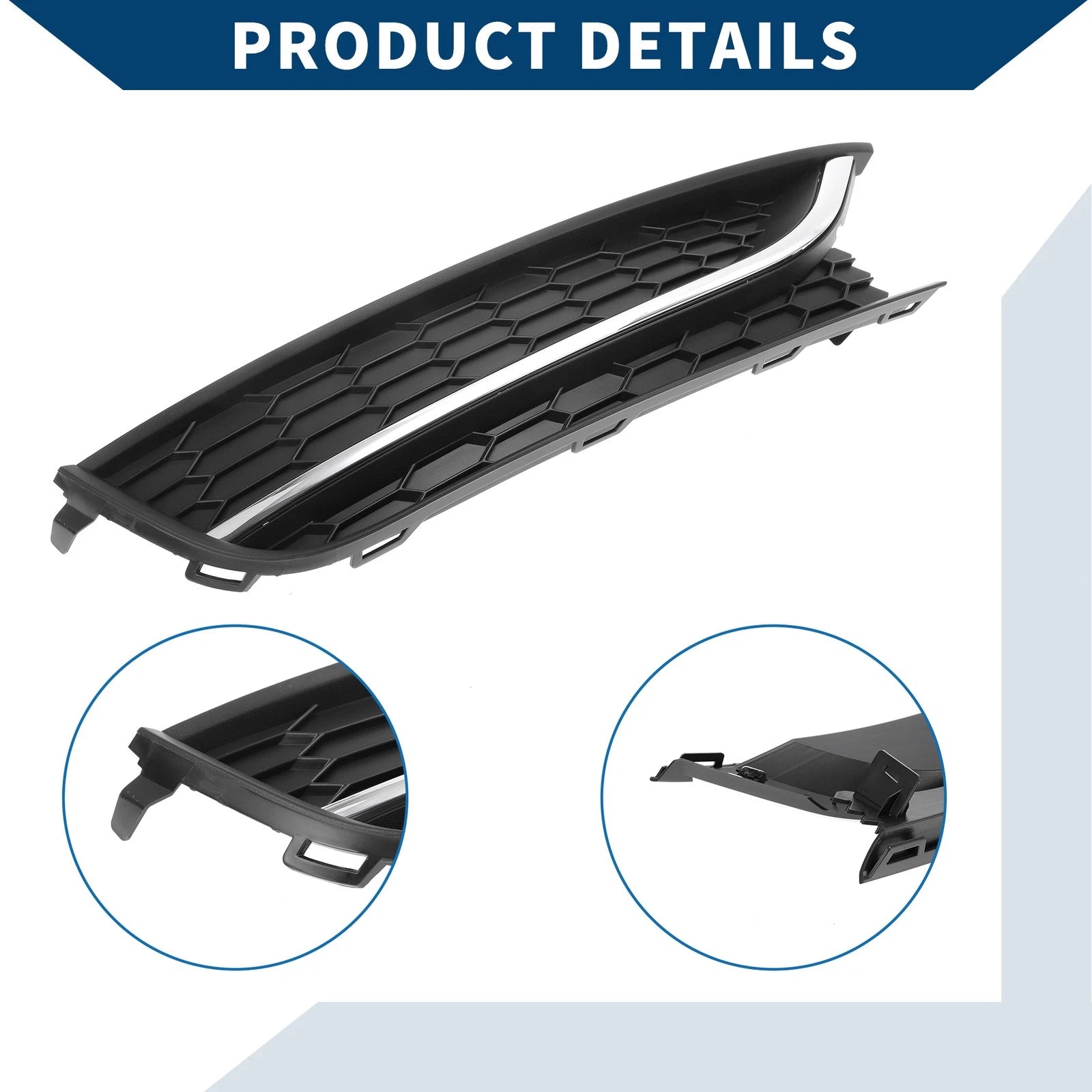 1pc Fog Light Grill for Volkswagen Passat (2012–2015) No. 561853666C
